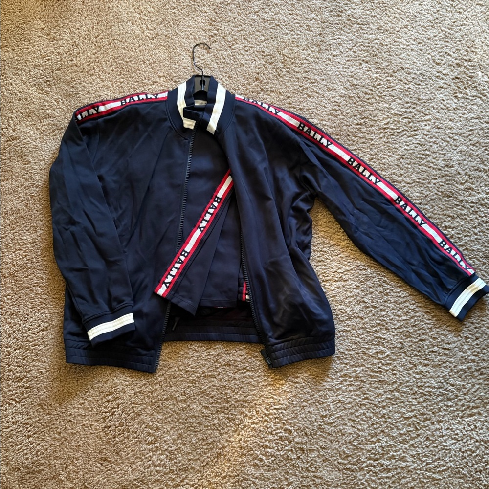 Bally Navy and White Knit Track Suit